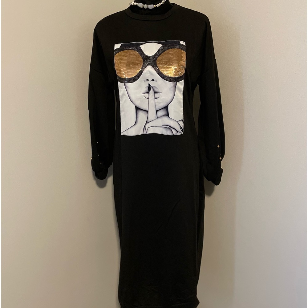 Black Sweatshirt Dress